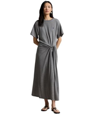 Women's Crewneck Twist Detail T-Shirt Dress