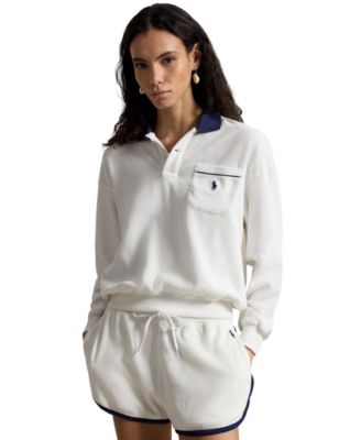 Women's Long-Sleeve Collared Polo Shirt