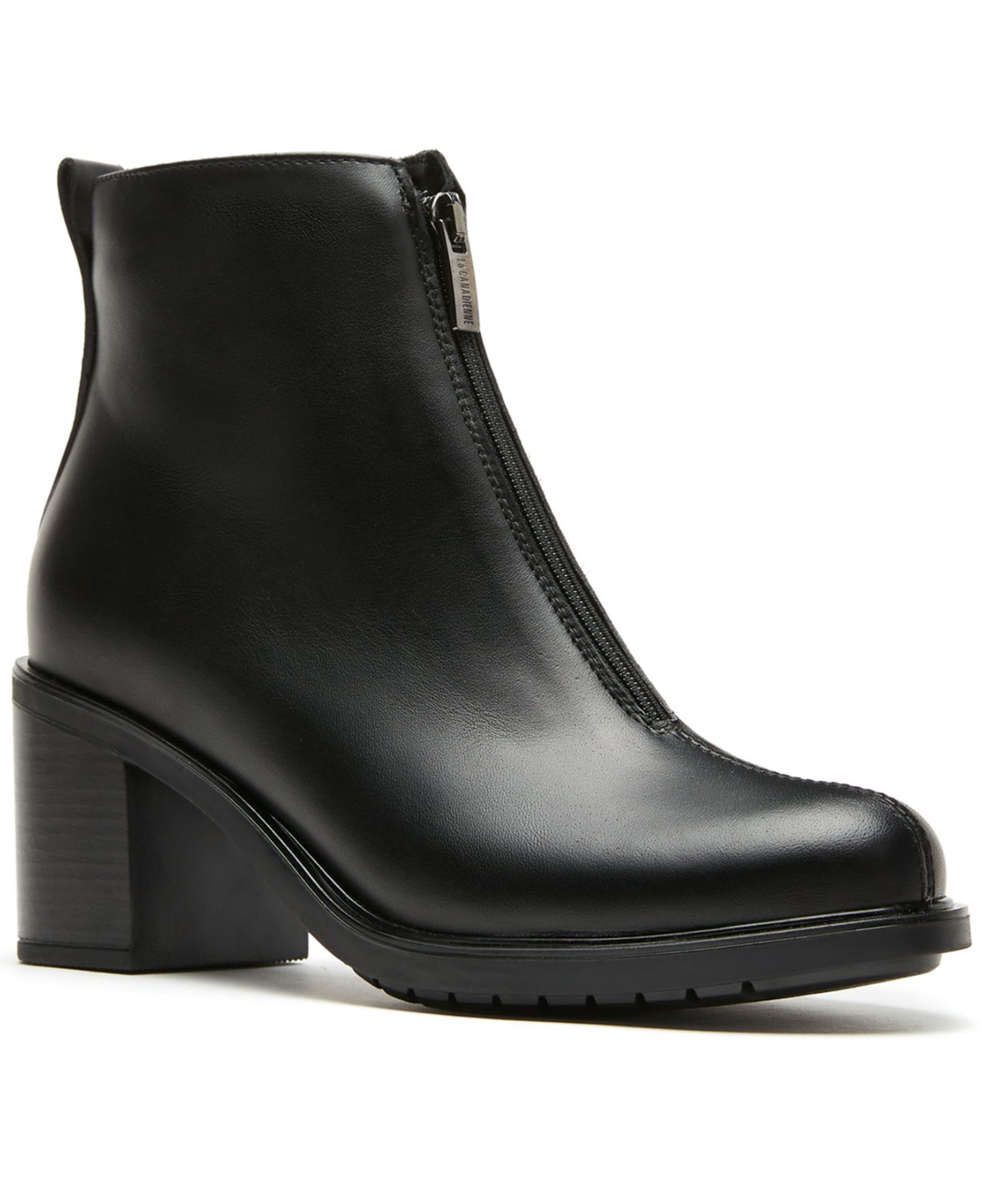 Женские ботинки La Canadienne Lavish City Dry Leather Zipper Booties, цвет: Чёрный — фото 1