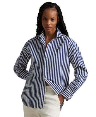 Women's Relaxed-Fit Striped Cotton Shirt