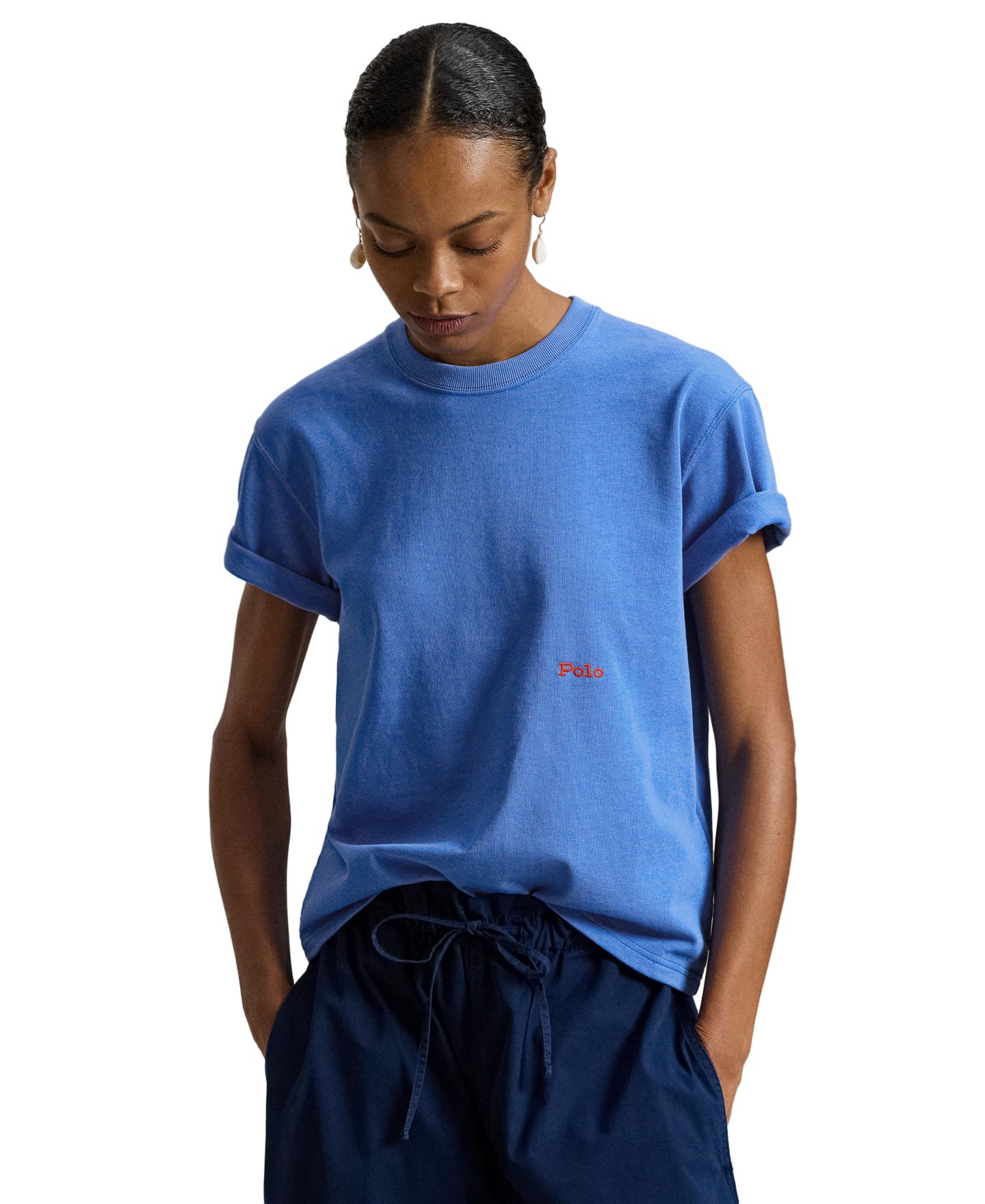 Женская футболка Polo Ralph Lauren Big Pony Crewneck, цвет: Синий — фото 1