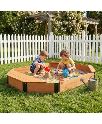 Octagon Sandbox with Storage Benches, 260 Lb. Capacity, Ages 3-8