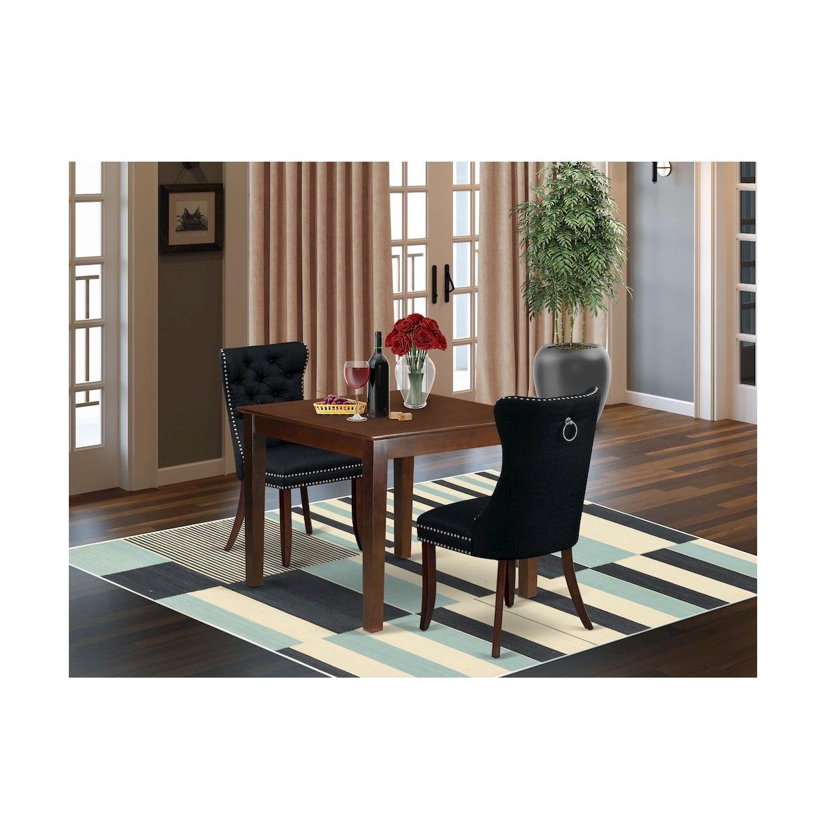 East West Furniture 3 Piece Dining Room Table Set