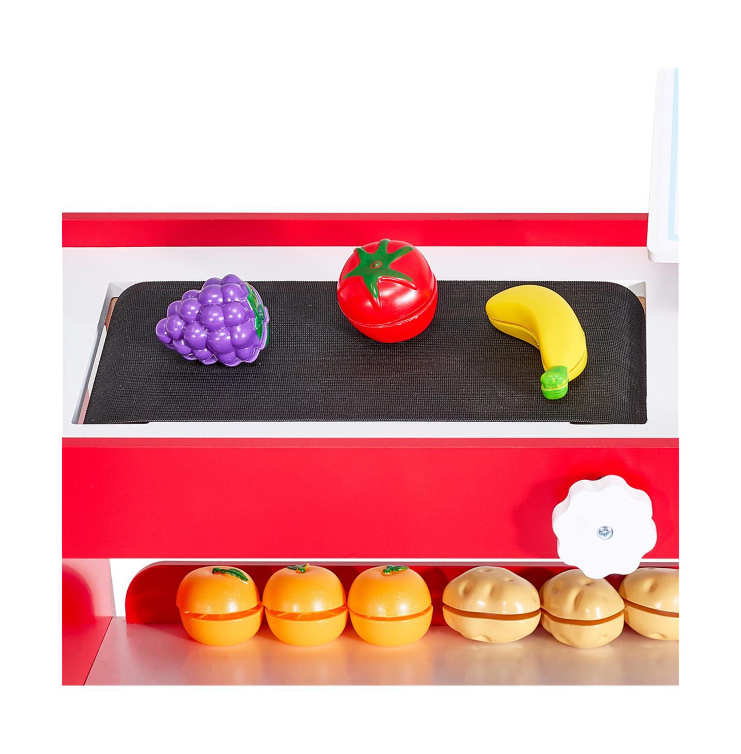 Детский игровой набор YOBTOP Kids Grocery Store Playset with Working Conveyor Belt and Cash Register, 35-Piece, Ages 3+, цвет: Разноцветный — фото 8