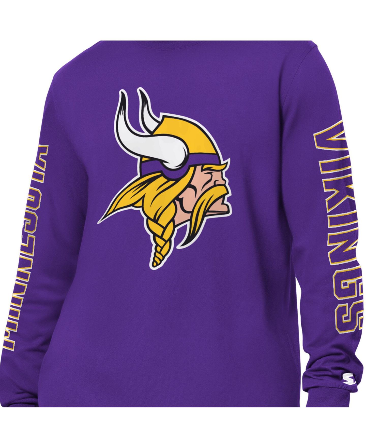 Мужская футболка Starter Purple Minnesota Vikings Clutch Hit II Long-Sleeve — фото 2