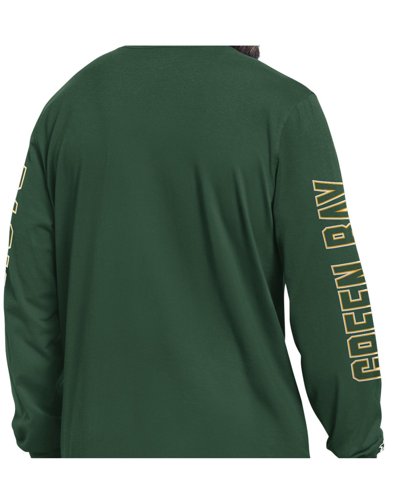 Мужская футболка Starter Green Bay Packers Clutch Hit II Long-Sleeve — фото 3