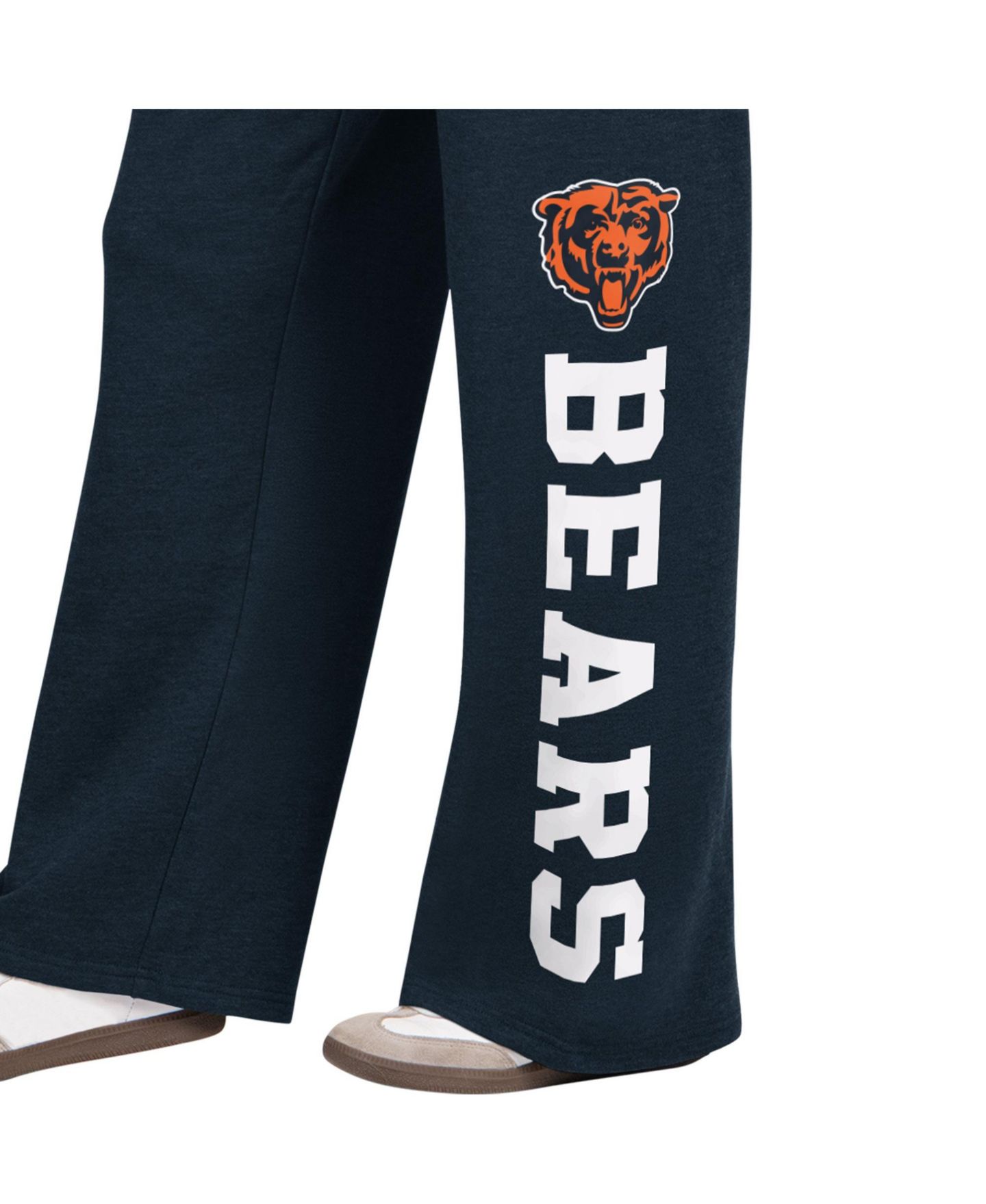 Женские брюки Starter Navy Chicago Bears Field Wide Leg Sweatpants — фото 2