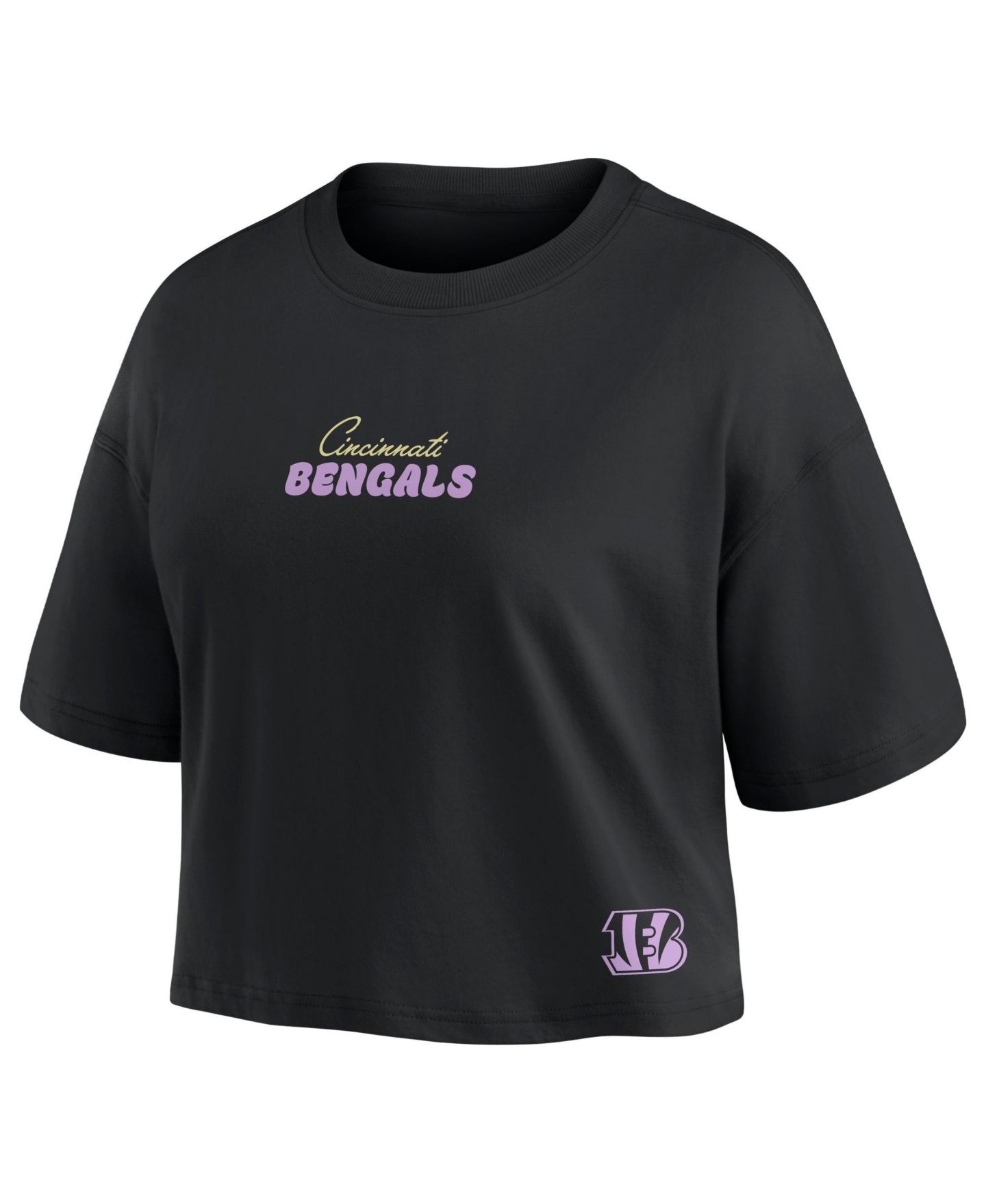 Женская футболка Fanatics Joe Burrow Black Cincinnati Bengals Fashion Cropped — фото 3