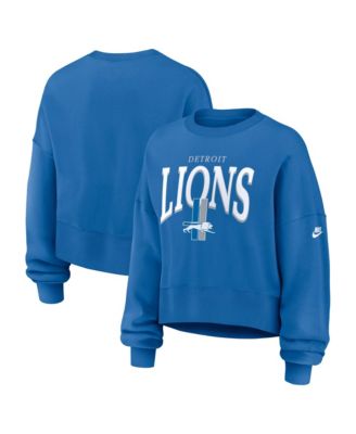 Women's Blue Detroit Lions Oversized Phoenix Fleece Sweatshirt