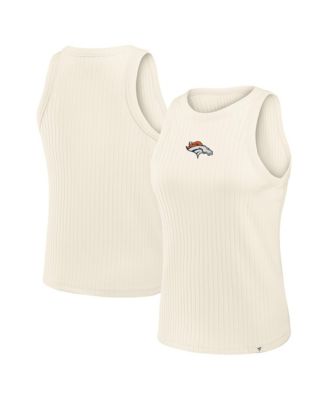 Women's Cream Denver Broncos Star Play Tri-Blend Ribbed&nbsp;Tank Top