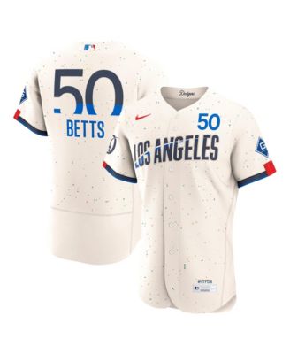 Men's Cream Mookie Betts Los Angeles Dodgers City Connect Authentic Sponsor Patch Jersey