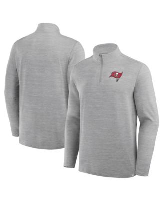 Men's Heather Gray Tampa Bay Buccaneers Clutch Quarter-Zip Pullover Sweatshirt
