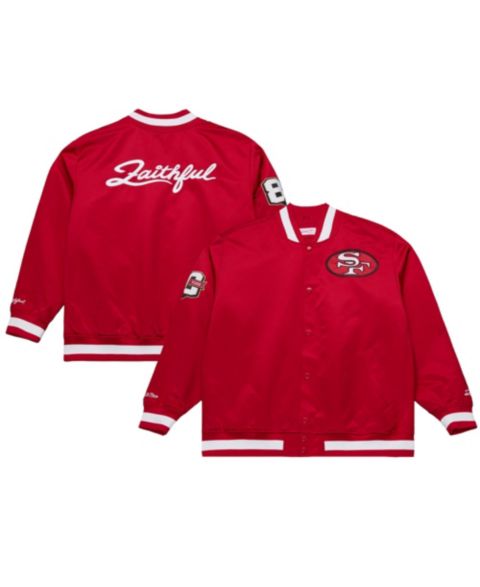 Мужская куртка Mitchell & Ness Scarlet San Francisco 49ers 80th Anniversary Heavyweight Satin Full-Snap