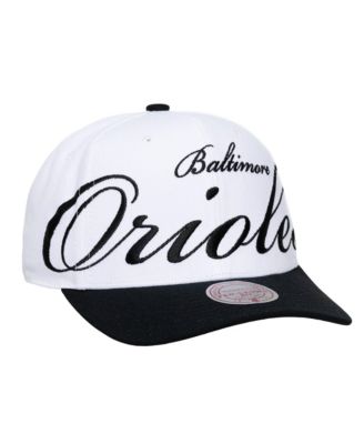 Men's and Women's White/Black Baltimore Orioles XL Script Pro Crown Adjustable Hat