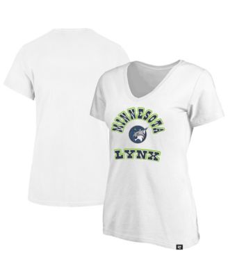 47 Brand Women's White Minnesota Lynx Logo Lockup V-Neck Plus Size T-Shirt