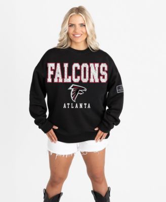 Women's Black Atlanta Falcons Oversized Level Up Black Label Premium Fleece Sweatshirt