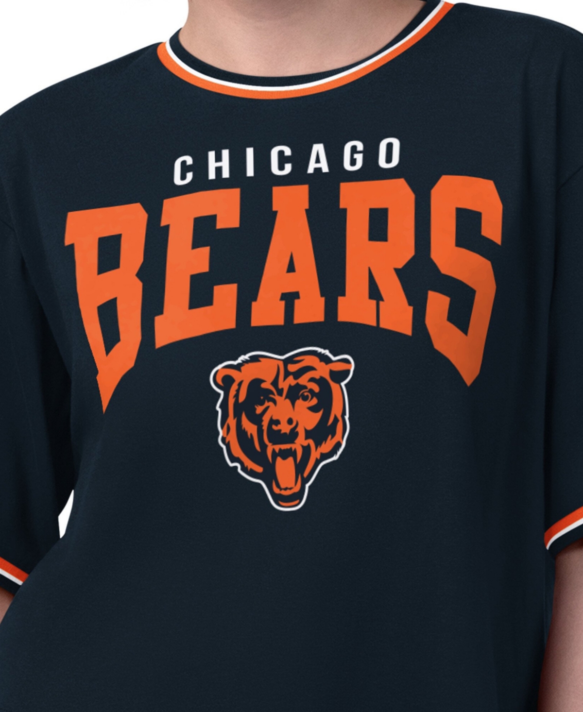 Starter Women's Navy Chicago Bears Ace Cropped T-Shirt