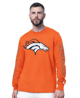 Men's Orange Denver Broncos Clutch Hit II Long-Sleeve T-Shirt