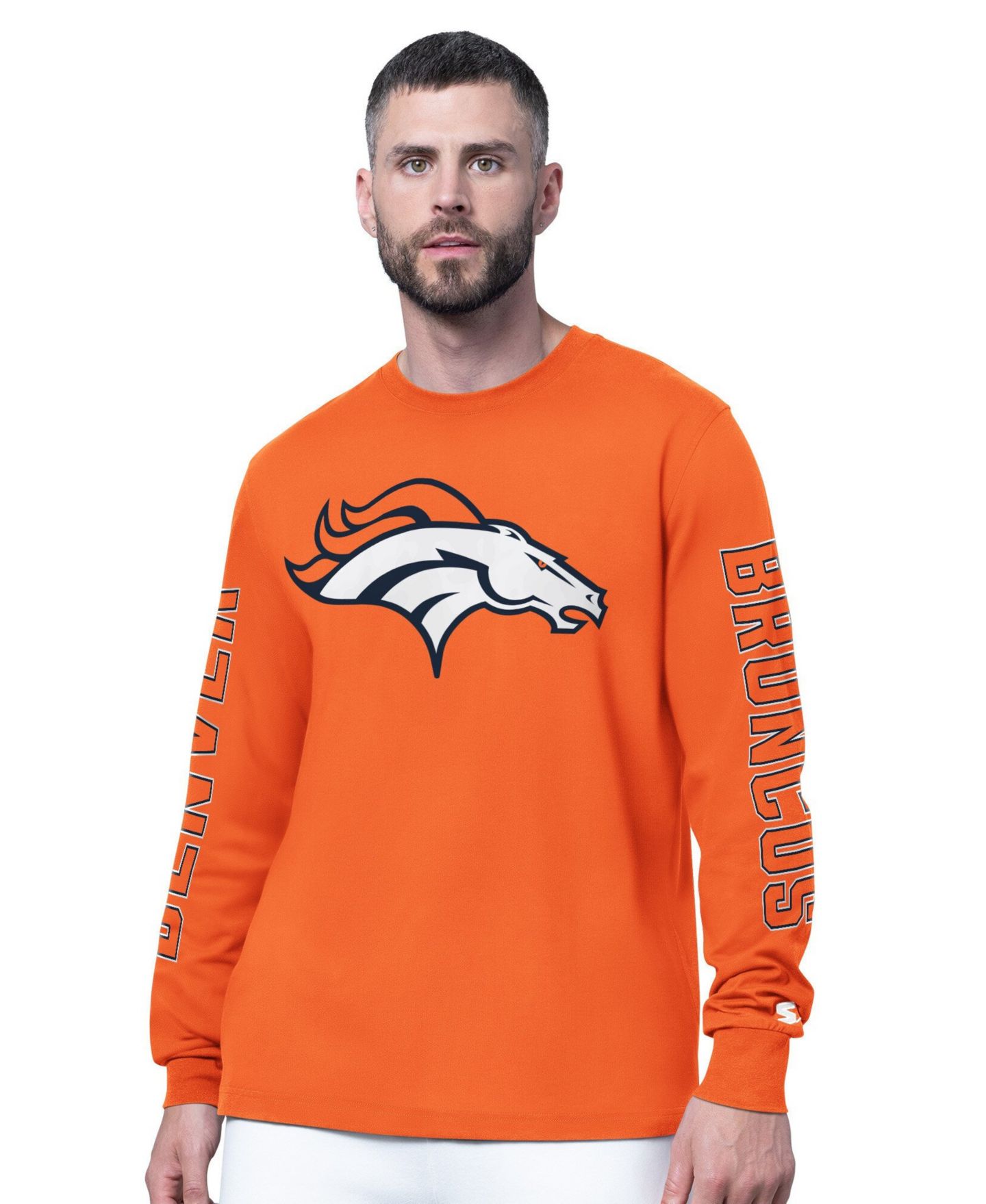 Мужская футболка Starter Orange Denver Broncos Clutch Hit II Long-Sleeve — фото 1