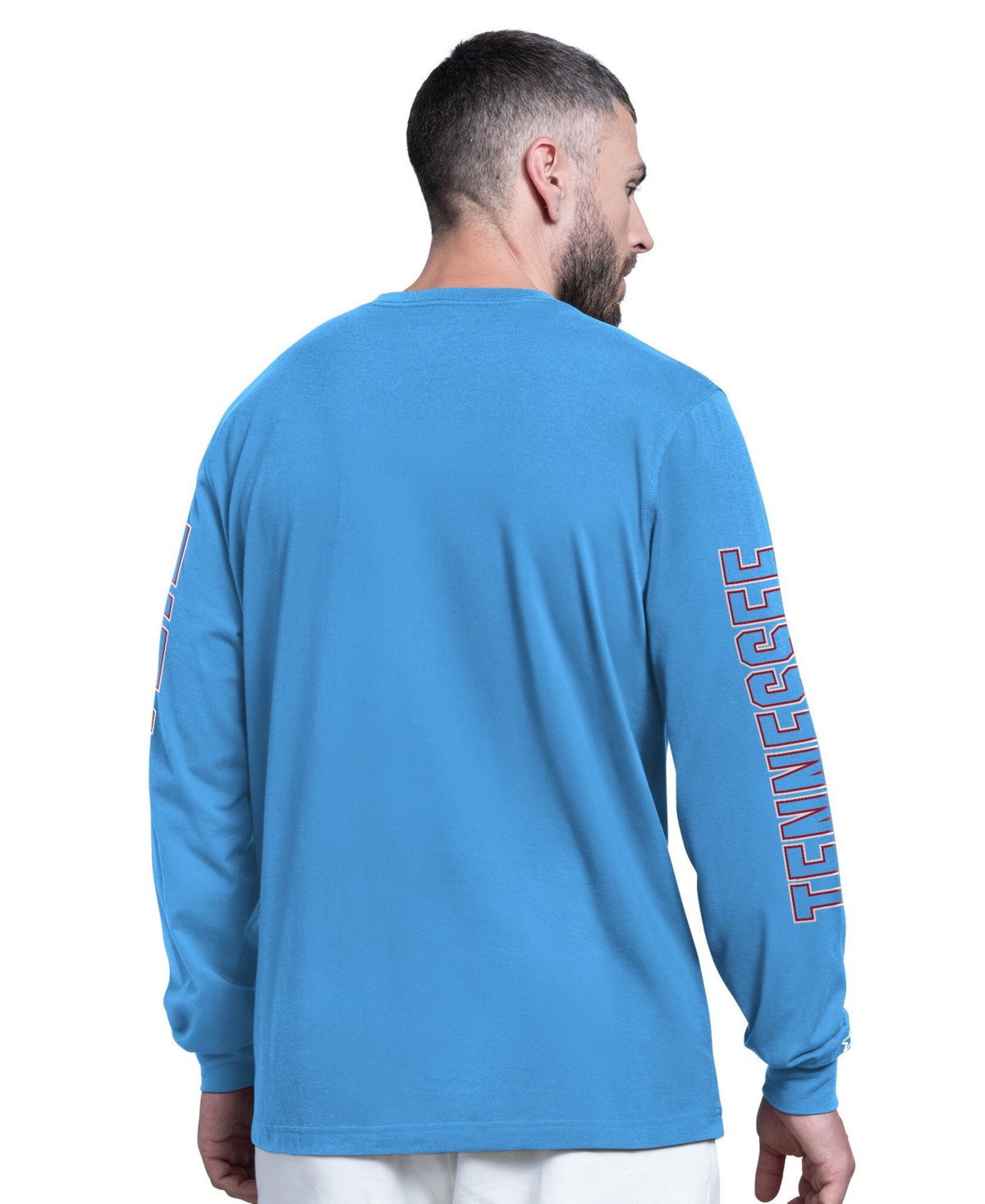 Starter Men's Light Blue Tennessee Titans Clutch Hit Ii Long-Sleeve T-Shirt