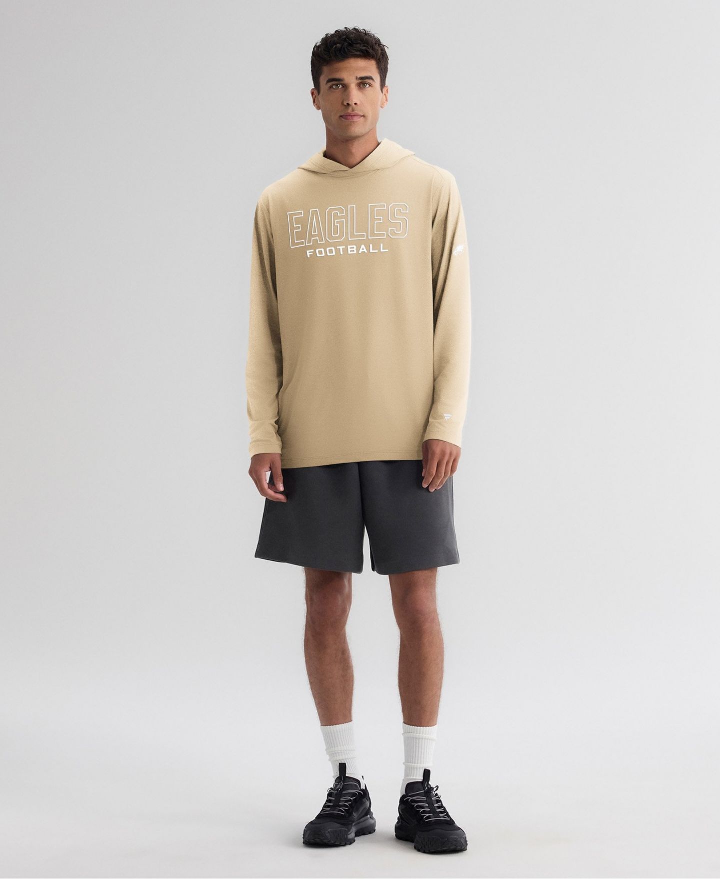 Мужская футболка Fanatics Tan Philadelphia Eagles Clutch Long Sleeve Hooded — фото 5