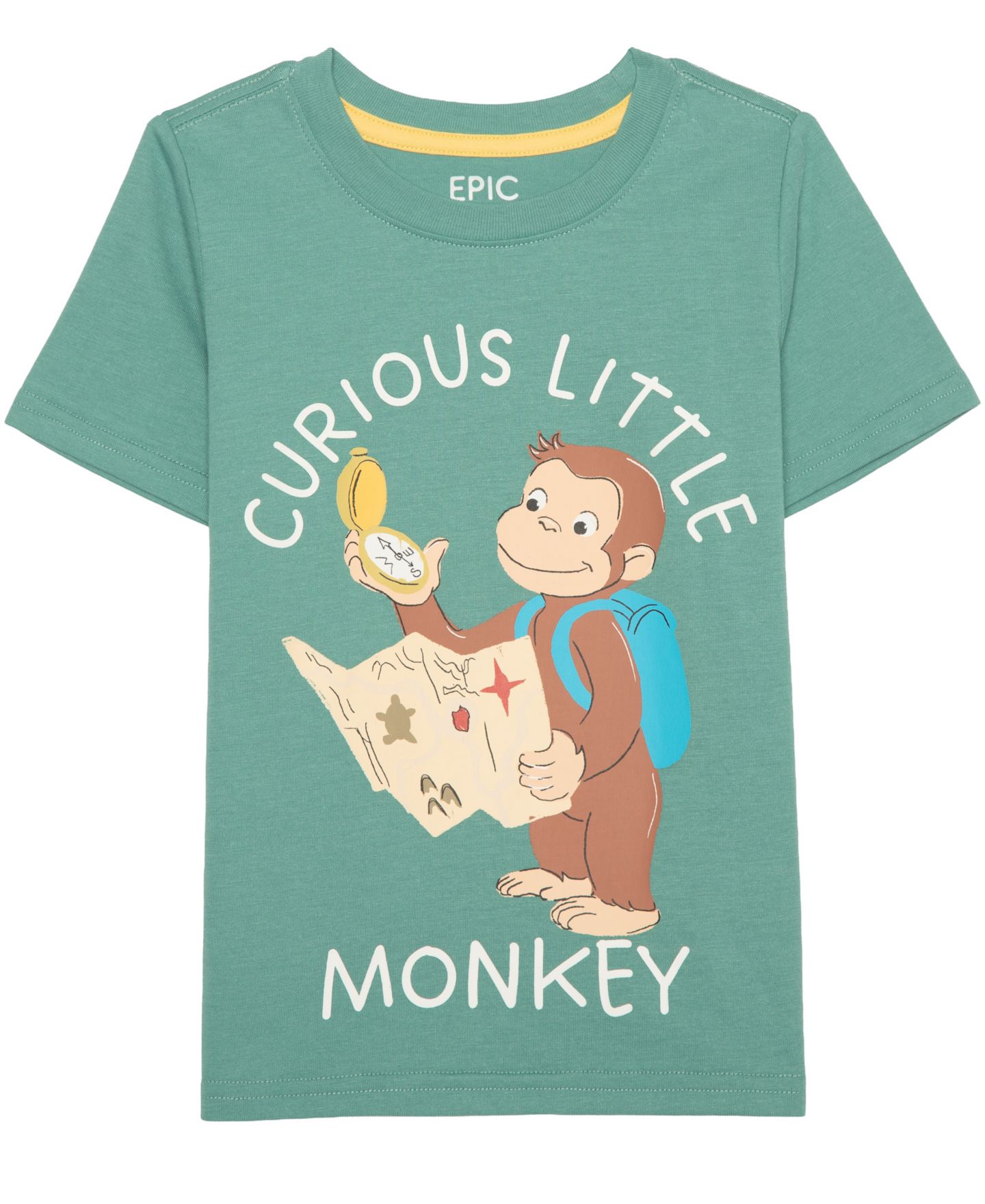 Футболка Epic Threads Curious Little Monkey Graphic T-Shirt для мальчиков-малышей, цвет: Зелёный — фото 1