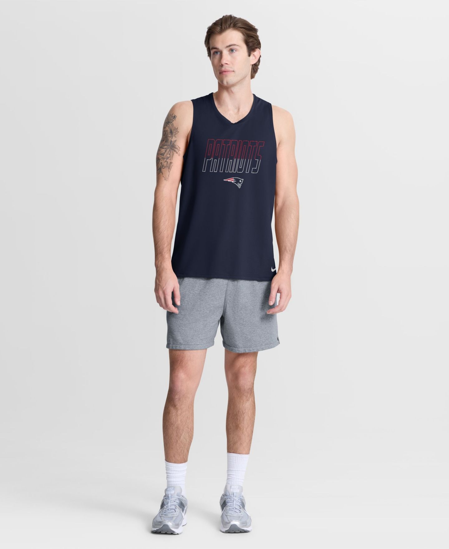 Мужской топ Nike Navy New England Patriots Kickoff Miler Dri-FIT Tank — фото 2