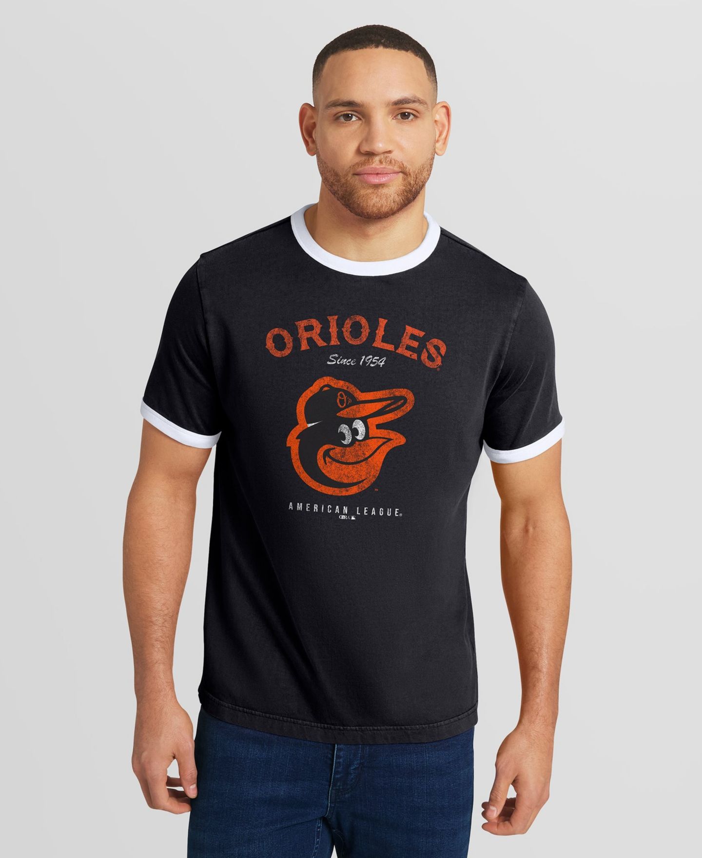 Мужская футболка Fanatics Darius Rucker Collection By Black Baltimore Orioles Washed Ringer — фото 5
