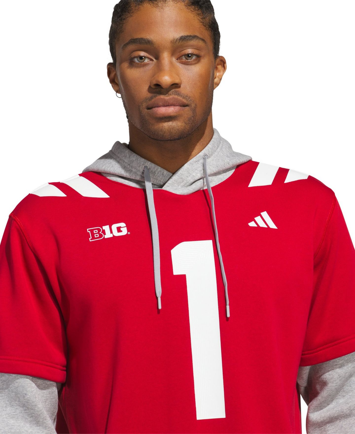 Мужское худи adidas 1 Scarlet Nebraska Huskers Home — фото 5