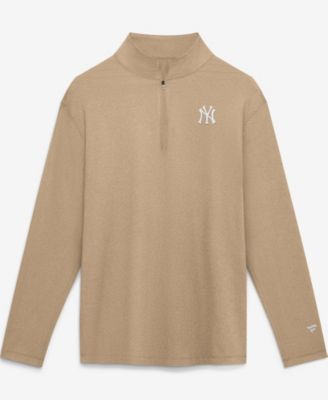 Men's Khaki New York Yankees Clutch Quarter-Zip Pullover Sweatshirt
