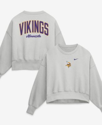Women's Gray Minnesota Vikings Oversized Primetime Phoenix Fleece Sweatshirt