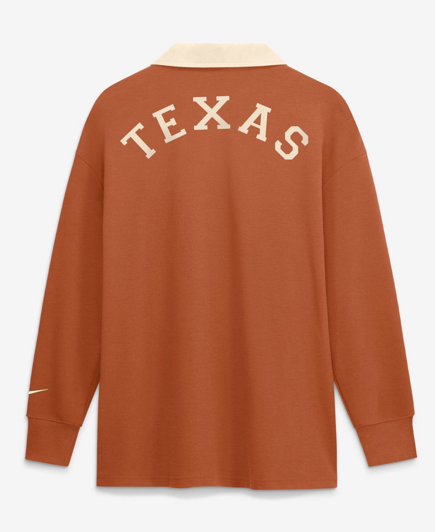 Женское поло Nike Orange Texas Longhorns Oversized Essential Dri-FIT Long Sleeve V-Neck Polo — фото 2