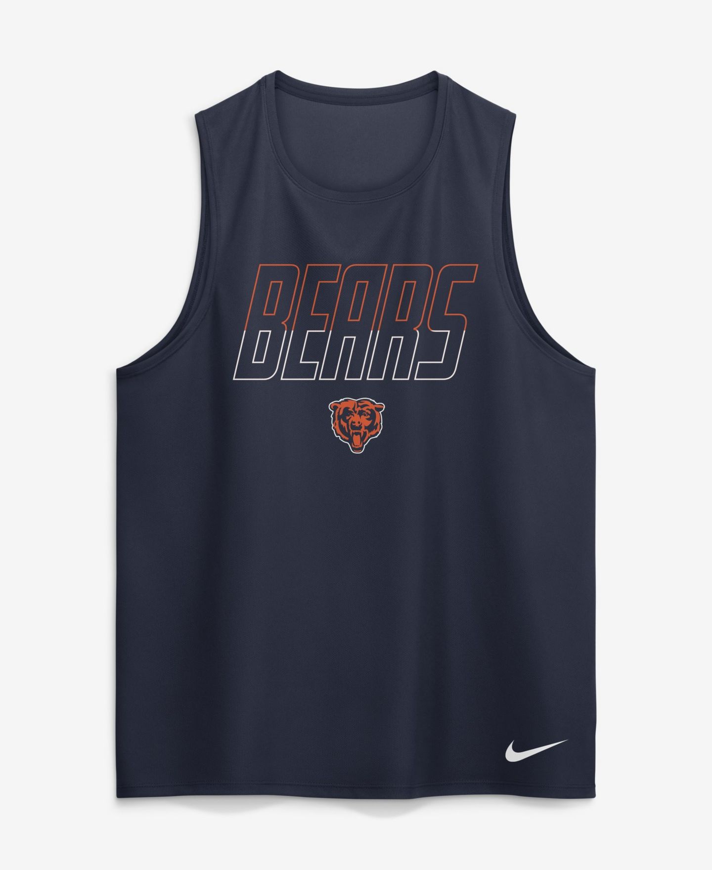 Мужской топ Nike Navy Chicago Bears Kickoff Miler Dri-FIT Tank — фото 4