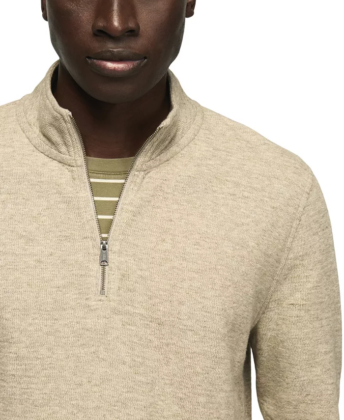 Men's Mockneck Quarter-Zip Textured Sweater - thumbnail 4