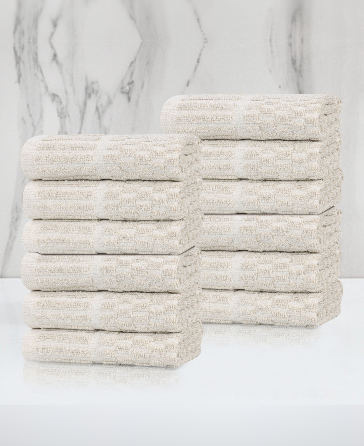 Superior Juno Cotton Blend 12-Piece Wash Cloth Set