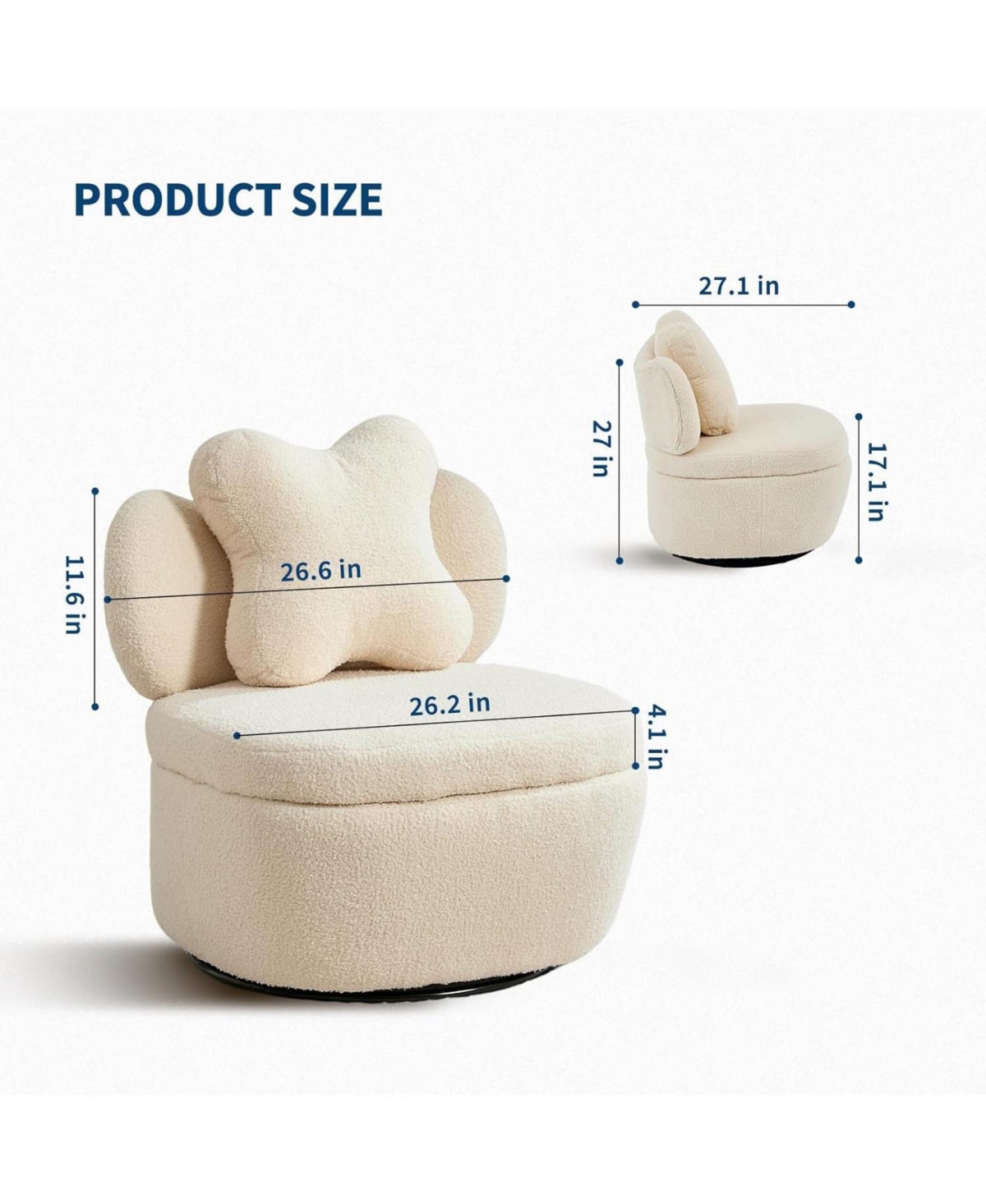 gaomon Swivel Barrel Accent Chair Set of 2 with Hidden Storage, Soft Fleece Upholstered Lounge Chair, Metal Base, Modern Leisure Sofa