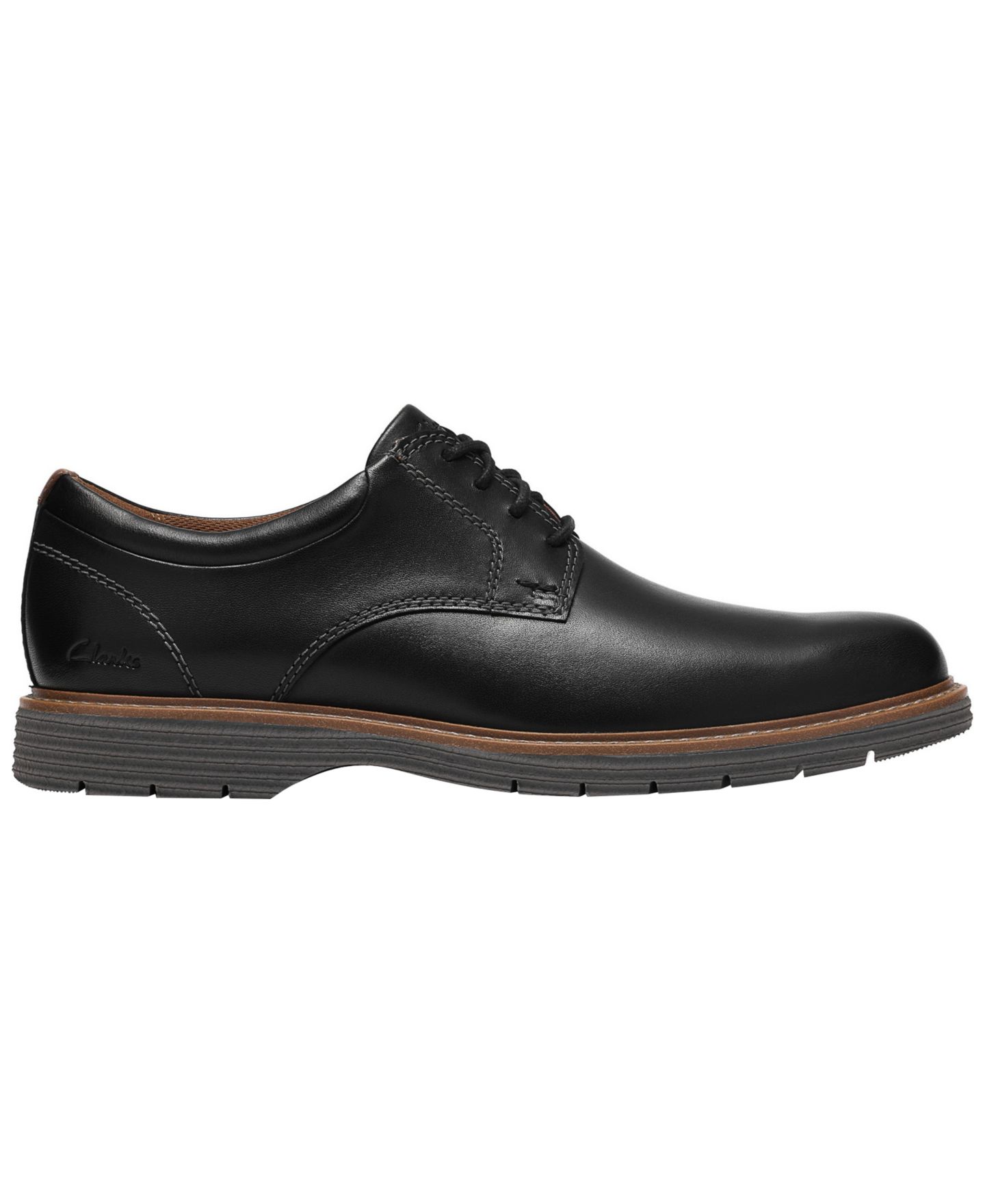 Мужские туфли Clarks Baystone Plain Derby, цвет: Чёрный кожаный — фото 2