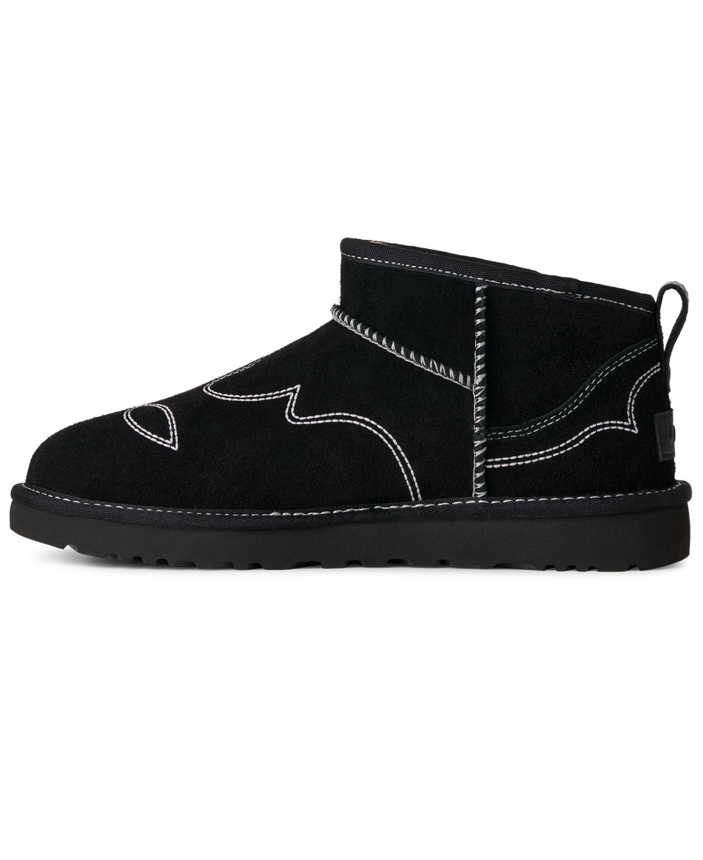 Женские ботинки UGG® Classic Ultra Mini Western Slip-On Booties, цвет: Чёрный — фото 5