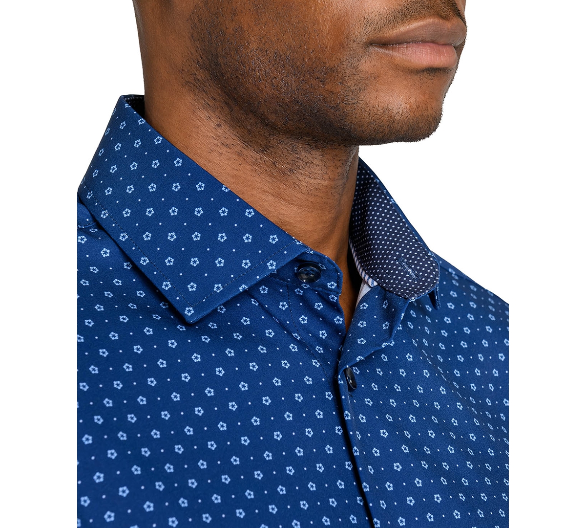 ConStruct Men's Slim-Fit 4-Way Stretch Floral-Print Dress Shirt