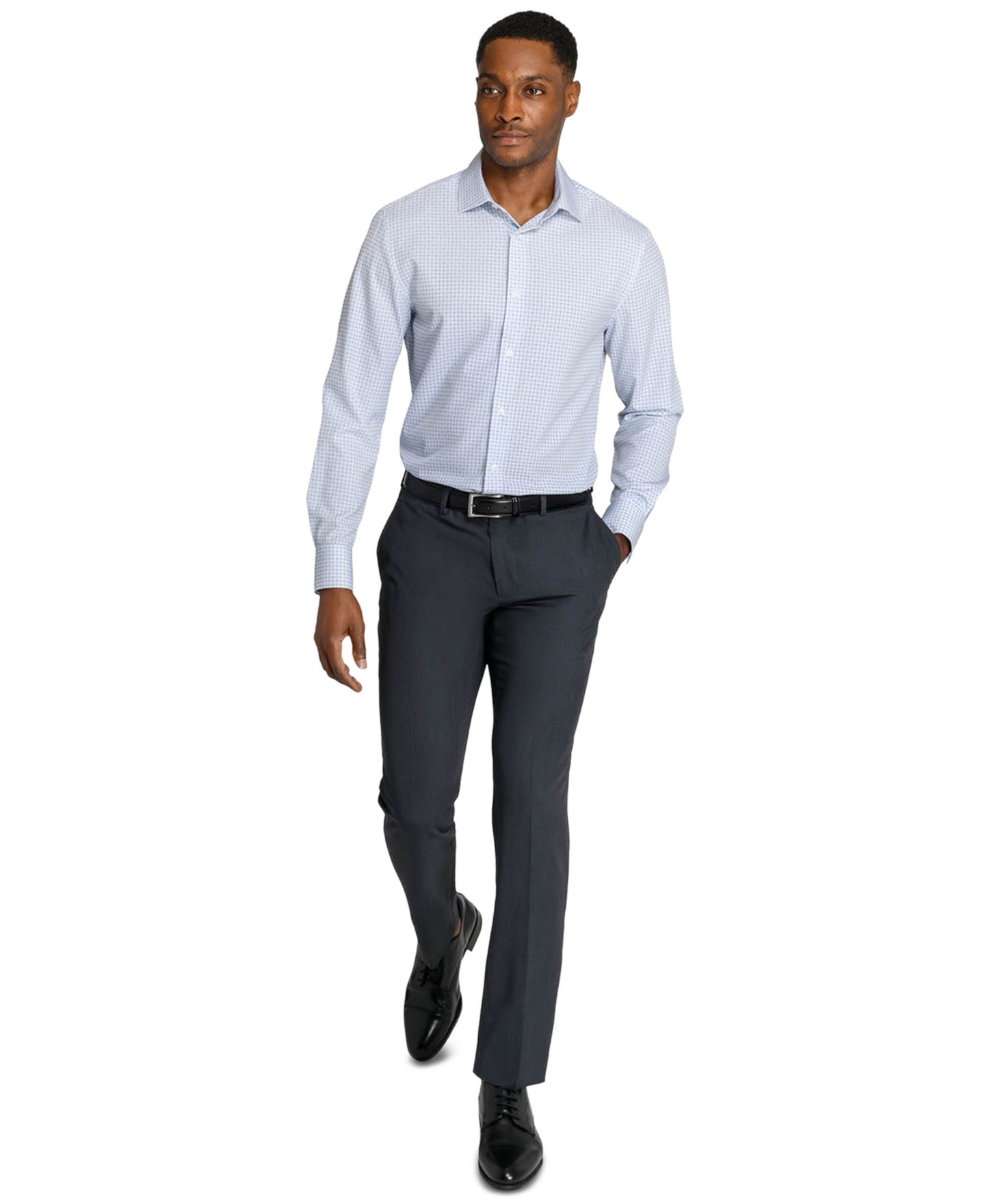 Мужская рубашка ConStruct Slim-Fit Stretch Dress Shirt, цвет: Белый с принтом — фото 3