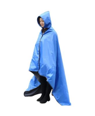Hooded Waterproof Windproof Fleece Stadium Blanket Portable Outdoor Wearable