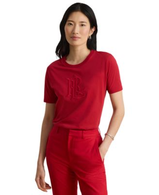 Women's Embroidered-Logo Crewneck T-Shirt