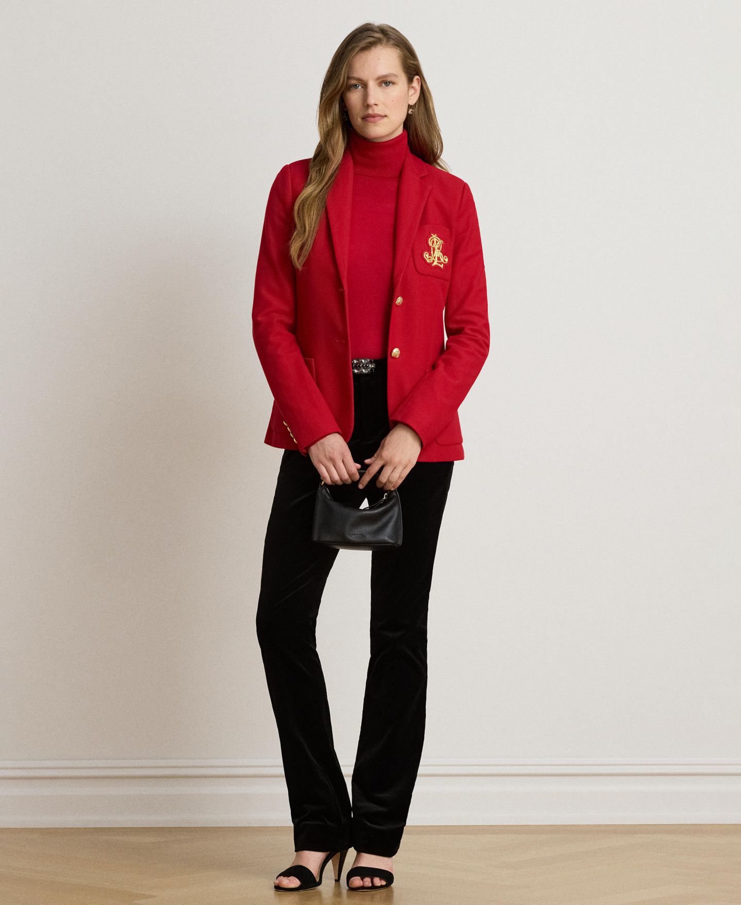 Женский приталенный блейзер Lauren Ralph Lauren из эластичного хлопка-пике, цвет: Красный — фото 5