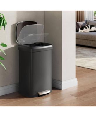 13 Gallon Step-On Kitchen Trash Can, Soft-Close Lid, Waste Bin for Home, Office, or Kitchen Storage