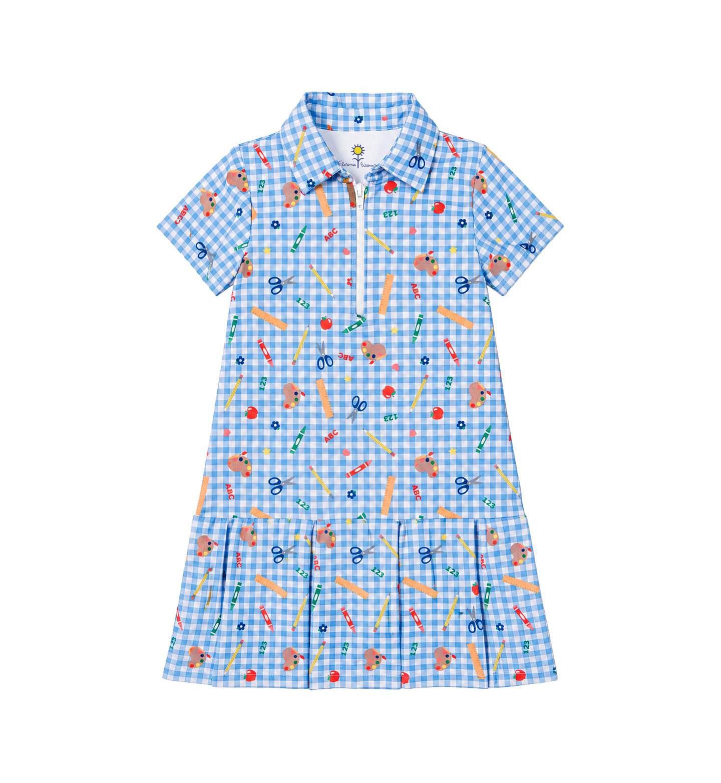 Платье Florence Eiseman School Print Performance Knit Dress для девочек-малышей, цвет: Синий — фото 1