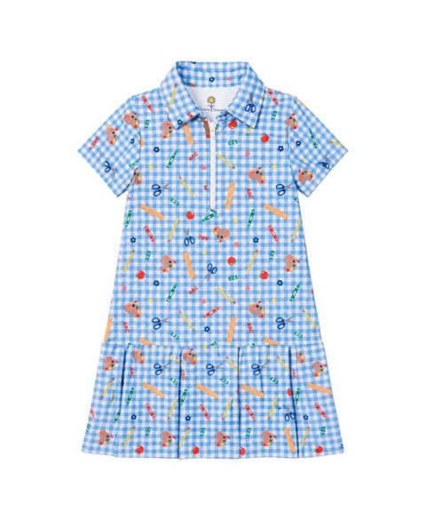 Платье Florence Eiseman School Print Performance Knit Dress для девочек-малышей, цвет: Синий