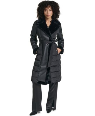 Long Belted Puffer Coat