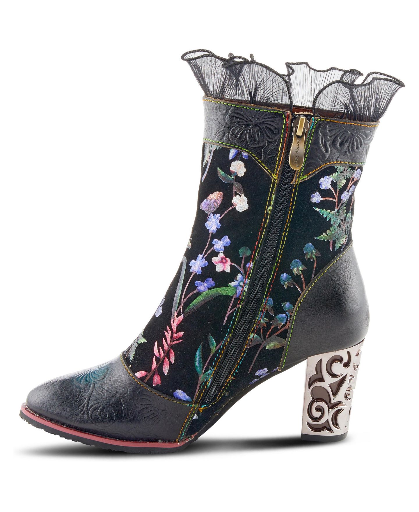 Женские ботинки L'Artiste Gaga Mid-Calf Boots with Side Zipper, цвет: Чёрный разноцветный — фото 2