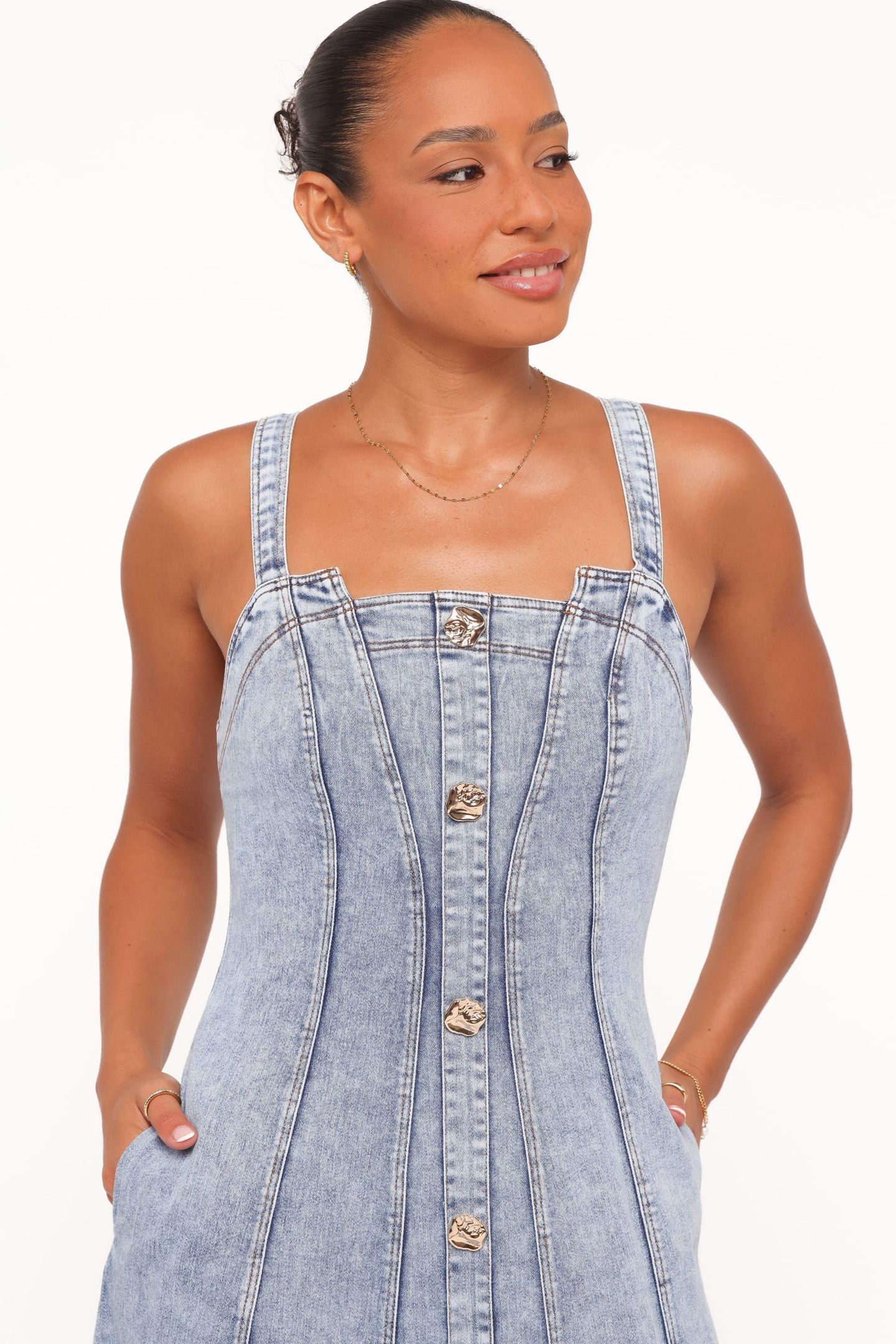 Женское платье Petal and Pup Katie Denim Maxi, цвет: Джинсовый — фото 5