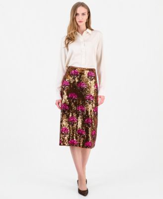 Women's Emersyn High-Waisted Sequin Pencil Midi Skirt